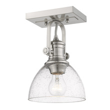  3118-1SF PW-SD - Hines 1-Light Semi-Flush in Pewter with Seeded Glass